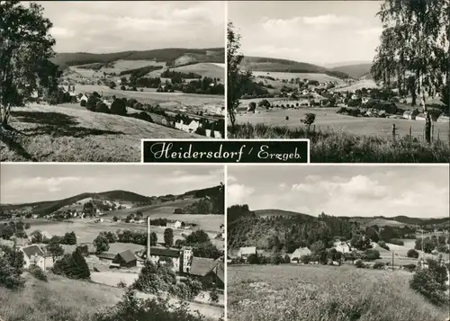 Ansichtskarte Heidersdorf DDR Mehrbild-AK mit 4 Foto-Ansichten 1975/1974