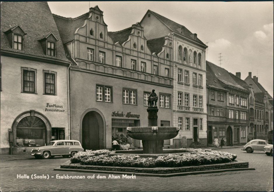 Halle Saale Alter Markt Eselsbrunnen Funkhaus Geschafte Autos Ddr Ak 1966 Nr 1907 Oldthing Ansichtskarten Deutschland Unsortiert