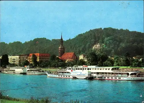Ansichtskarte Bad Schandau Elbe Fluss Dampfer Schiff WILHELM PIECK 1973