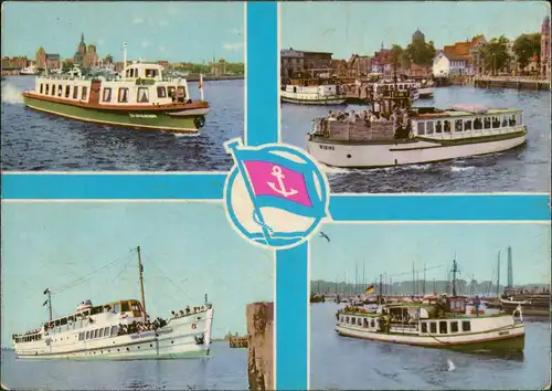 Stralsund Weisse Flotte Schiffe  1965   mit Bordpost-Stempel MS SEEBAD WUSTROW