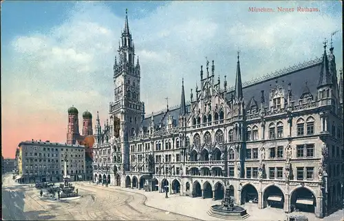 Ansichtskarte München Neues Rathaus 1916