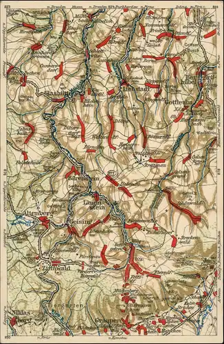 Lauenstein (Erzgebirge)-Altenberg   Umgebungs-Landkarte    1925