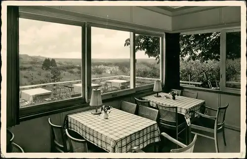 Ansichtskarte Oberthalfingen-Ulm a. d. Donau Cafe Restaurant, Innen 1955