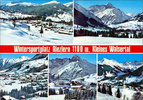 Riezlern-Mittelberg Mehrbild-AK Kleines Walsertal 5 Winter-Ansichten 1983