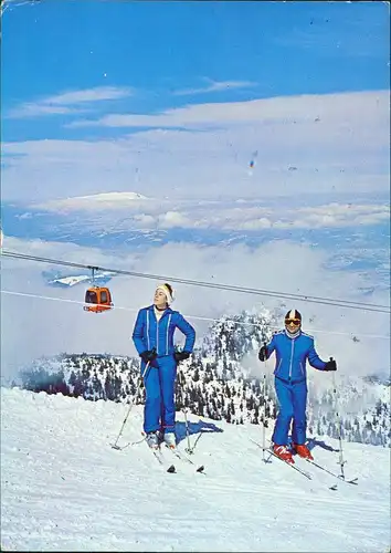Ansichtskarte  Wintersport Lift Skifahrer in Borowez Bulgarien 1982