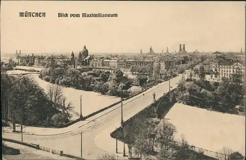 Ansichtskarte München Blick vom Maximilaeum 1922