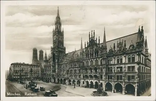 Ansichtskarte München Rathaus - Platz, Fotokarte 1929