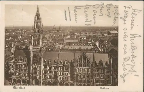 Ansichtskarte München Rathaus und Stadt 1928