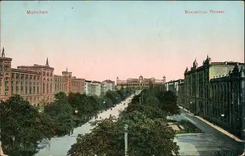 Ansichtskarte München Maximilianstrasse 1909