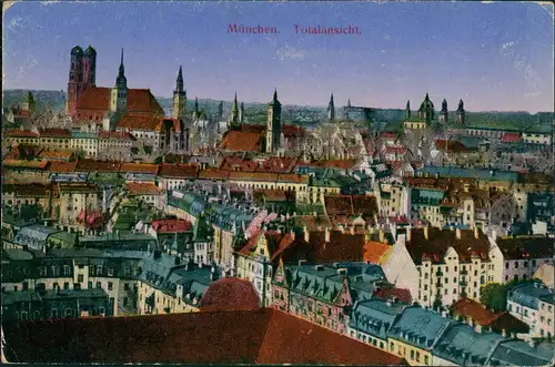 Ansichtskarte München Totale 1917