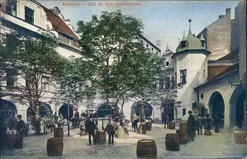 Ansichtskarte München Hofbräuhaus - Hof 1910