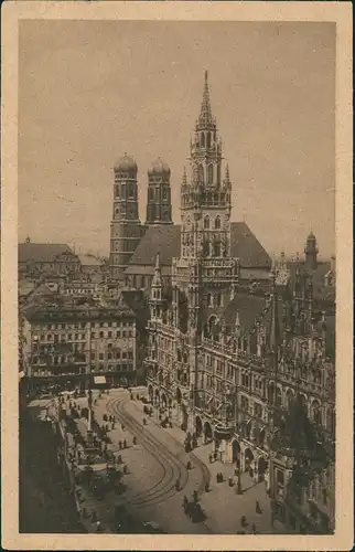 Ansichtskarte München Frauenkirche und Rathaus 1920