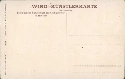 Ansichtskarte München Neuhauserstraße - Durchblick 1912