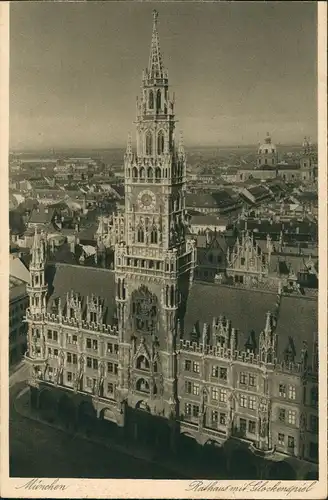 Ansichtskarte München Rathaus und Glockenspiel 1923