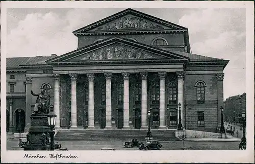 Ansichtskarte München Hoftheater Autos 1934