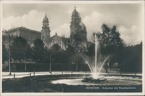 Ansichtskarte München Theatinerkirche mit Hofgarten 1929