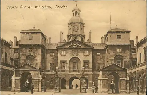 Postcard City of Westminster-London Horse Guards, Whitehall 1913