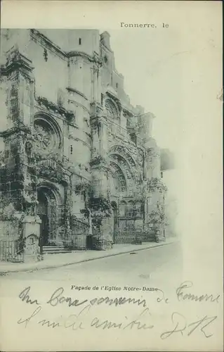 CPA Tonnerre Facade de l'Église Notre-Dame 1902