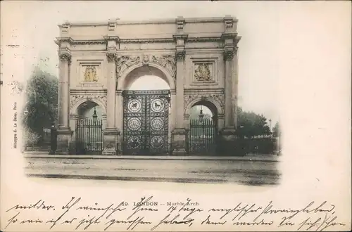 Postcard London Marble Arch Eingangs-Portal Bauwerk 1904