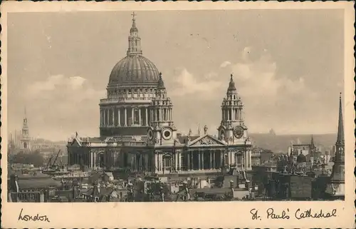 City of London-London St. Paul’s Cathedral & Stadt Panorama 1938