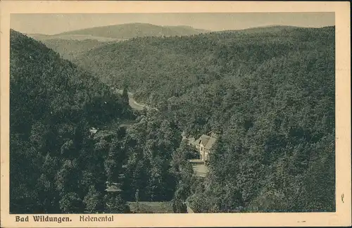 Bad Wildungen Panorama-Ansicht Helental 1926     Stempel BAD WILDUNGEN