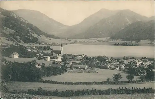 Schliersee Panorama-Ansicht Dorf u. See Alpen Fernblick 1915