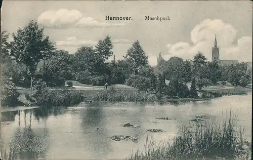 Döhren-Wülfel-Hannover Maschpark  1905 Neumünster (mit Ankunftsstempel)