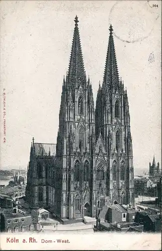 Ansichtskarte Köln Straßenpartie am Kölner Dom 1905