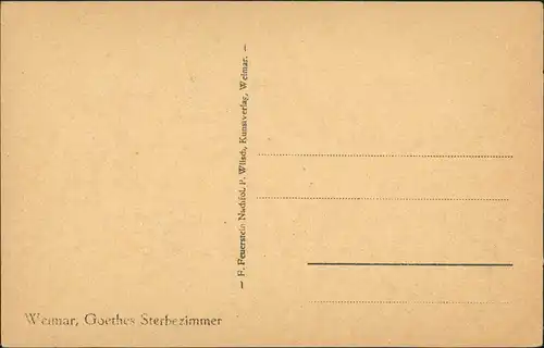 Ansichtskarte Weimar Goethehaus - Sterbezimmer 1928