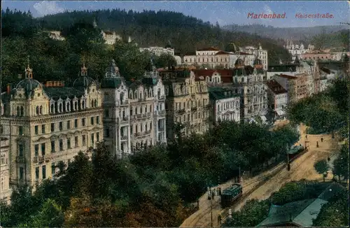 Postcard Marienbad Mariánské Lázně Kaiserstrasse 1922