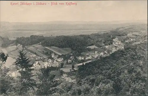 Sülzhayn-Ellrich Umland-Ansicht Panorama Blick auf Dorf vom Kuffberg 1910