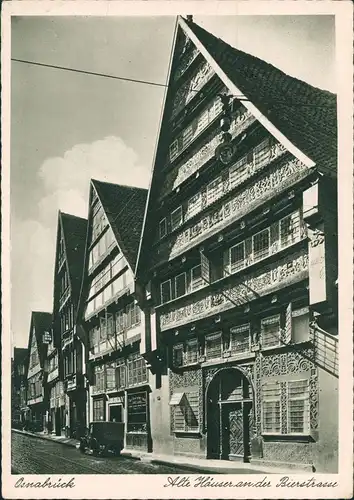 Osnabrück Bierstraße Alte Häuser Fachwerk mit Verzierung 1942