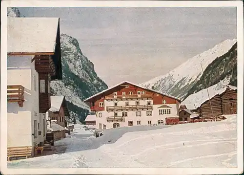 Ansichtskarte St. Leonhard im Pitztal Stadtpartie im Winter 1915
