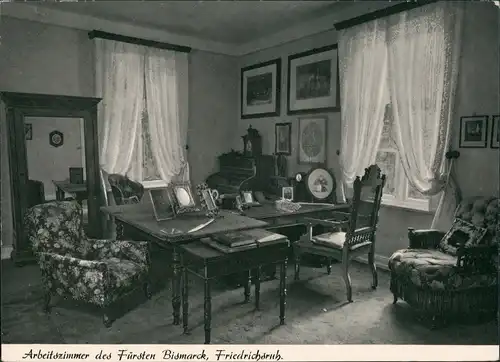 Ansichtskarte Friedrichsruh Arbeitszimmer Fürst Bismarck 1971