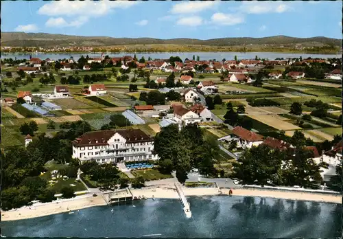 Ansichtskarte Insel Reichenau Luftbild Hotel coloriert 1965