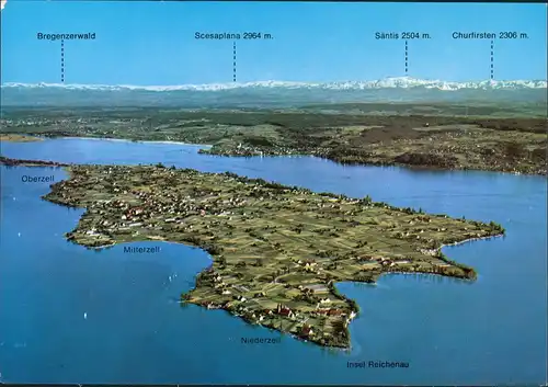 Ansichtskarte Insel Reichenau Luftbild 1970