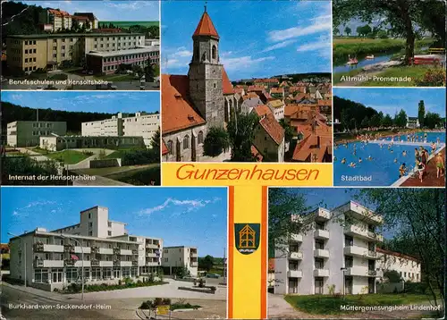 Gunzenhausen Mehrbild-AK ua. Berufsschule, Mütterheim Lindenhof uvm. 1986