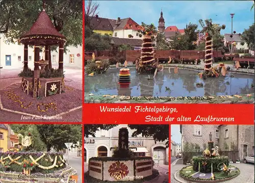 Wunsiedel (Fichtelgebirge) Stadtteilansichten Brunnenfest div. Brunnen 1988