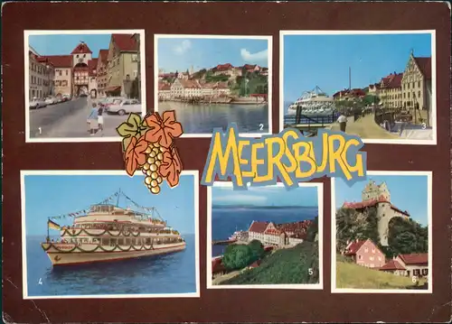 Meersburg Mehrbild-AK ua. Motorschiff München, Hafen, Unterstadt uvm. 1972