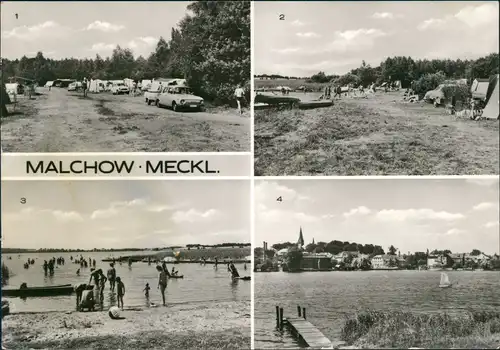 Malchow (Mecklenburg) DDR Mehrbildkarte mit Campingplatz 1980/1979