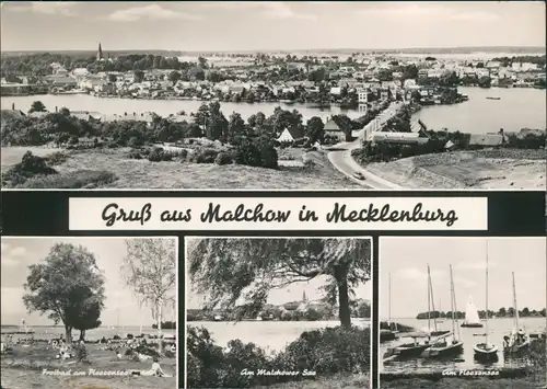 Malchow (Mecklenburg) Stadtteilansichten DDR Mehrbild-AK ua. Freibad 1967