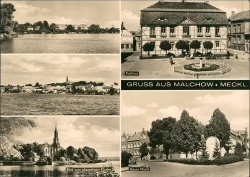 Malchow (Mecklenburg) Stadtteilansichten DDR Mehrbild-AK mit 5 Ansichten 1970