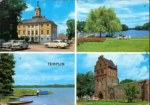 Ansichtskarte Templin Rathaus, Stadtsee, Am Lübbesee, Prenzlauer Tor 1973