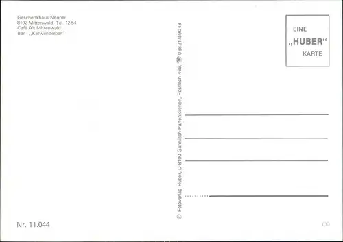 Mittenwald Geschenkhaus Neuner Café Alt Mittenwald Karwendelbar 1975