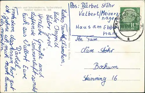 Valbert-Meinerzhagen Freizeit Schullandheim Haus  Ebbehang, Westfalen 1959