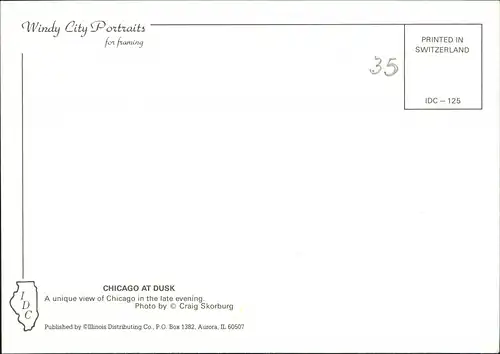 Chicago  Luftaufnahme Wolkenkratzer Aerial View late evening 1990