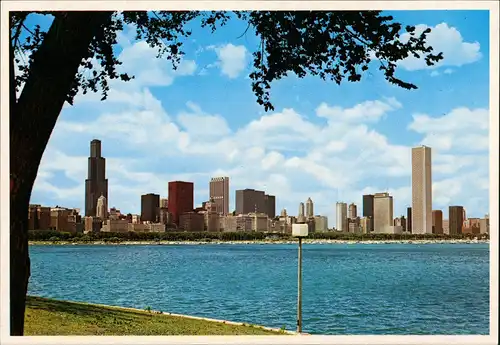 Chicago "The Windy City" Skyline Panorama mit Wolkenkratzer 1980