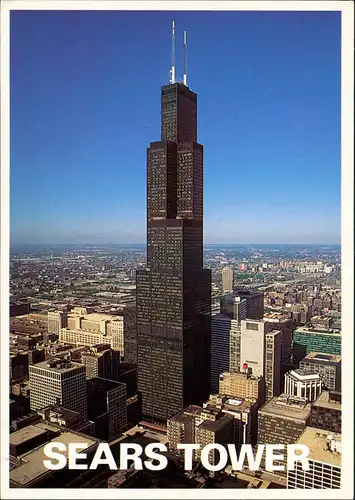 Chicago  SEARS TOWER Wolkenkratzer Hochhaus Stadt Panorama 1990