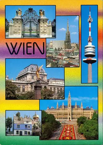 Ansichtskarte Wien MB Schloß Stadt Fernsehturm 1999