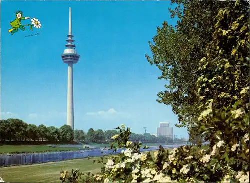 Ansichtskarte Mannheim Fernsehturm am Neckar 1972